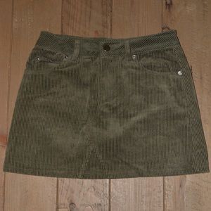 Light Forest Green Corduroy Skirt